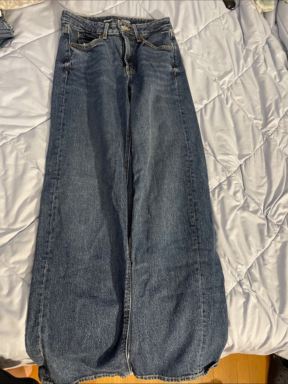 Old Navy Wide Leg Jeans in Dark Blue Denim